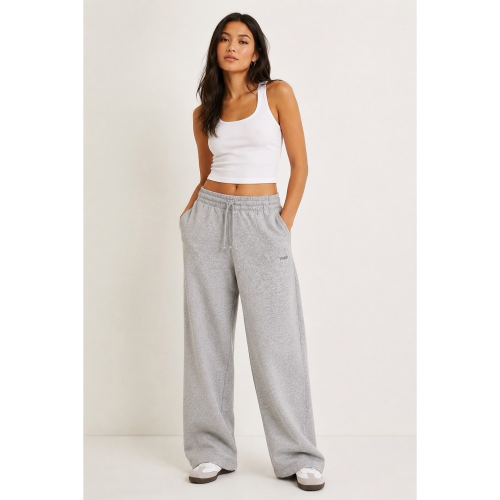 Aritzia Tna XS Cozy Fleece Boyfriend Gray Drawstring Sweatpants